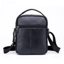BUFF CAPTAIN 777 Men Leather Shoulder Bag First-Layer Cowhide Retro Large Capacity Satchel(Black)
