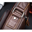 BUFF CAPTAIN 777 Men Leather Shoulder Bag First-Layer Cowhide Retro Large Capacity Satchel(Black)