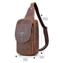 BUFF CAPTAIN 133 Men Leather Retro Shoulder Bag Diagonal Leather Bag(Brown)