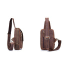 BUFF CAPTAIN 133 Men Leather Retro Shoulder Bag Diagonal Leather Bag(Brown)