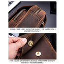 BUFF CAPTAIN 133 Men Leather Retro Shoulder Bag Diagonal Leather Bag(Brown)