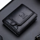 BUFF CAPTAIN 037 First-Layer Cowhide Men Leather Wallet Multi-Function Driver License Coin Purse(Black)