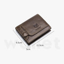 BUFF CAPTAIN 037 First-Layer Cowhide Men Leather Wallet Multi-Function Driver License Coin Purse(Black)
