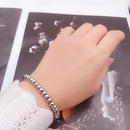 3 PCS Silver Stainless Steel Round Bead Bracelet(6mm)