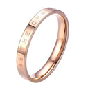 3 PCS Fashion Simple Narrow BE THECHANGE Ring Electroplated 18k Titanium Steel Couple Ring, Size: 4 US Size(Rose Gold)