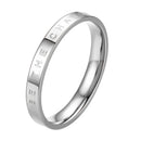 3 PCS Fashion Simple Narrow BE THECHANGE Ring Electroplated 18k Titanium Steel Couple Ring, Size: 4 US Size(Silver)
