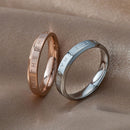 3 PCS Fashion Simple Narrow BE THECHANGE Ring Electroplated 18k Titanium Steel Couple Ring, Size: 9 US Size(Silver)