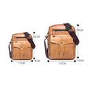 BUFF CAPTAIN 053 Men Leather Shoulder Messenger Bag First-Layer Cowhide Large Capacity Briefcase, Specificationï¼š Large (Dark Brown)