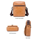BUFF CAPTAIN 053 Men Leather Shoulder Messenger Bag First-Layer Cowhide Large Capacity Briefcase, Specificationï¼š Large (Dark Brown)