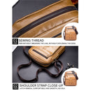 BUFF CAPTAIN 053 Men Leather Shoulder Messenger Bag First-Layer Cowhide Large Capacity Briefcase, Specificationï¼š Large (Dark Brown)