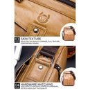 BUFF CAPTAIN 053 Men Leather Shoulder Messenger Bag First-Layer Cowhide Large Capacity Briefcase, Specificationï¼š Large (Dark Brown)