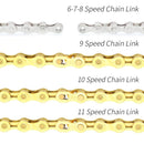 10 Pairs 10 Speed (Gold) ZH405 Mountain Road Bicycle Chain Magic Buckle Chain Quick Release Buckle