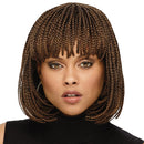 B2622 Full Top Synthetic Headgear Braid Wig(Brown)