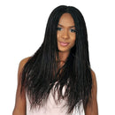 B1104 Long Hair Stretch Mesh Chemical Fiber Headgear Braid Wig(Black)