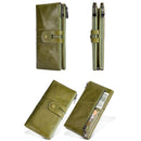 Retro Ladies RFID Wallet Leather Long Mobile Phone Bag(Purple Coffee color)