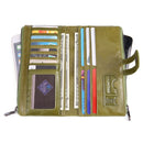 Retro Ladies RFID Wallet Leather Long Mobile Phone Bag(Purple Coffee color)