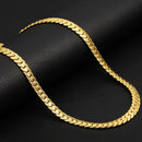 2 PCS 5mm Full Sideways Gold Plated Necklace Fashion Jewelry, Specification: 16 inch (40cm)