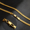 2 PCS 5mm Full Sideways Gold Plated Necklace Fashion Jewelry, Specification: 18 inch (45cm)