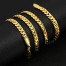 2 PCS 5mm Full Sideways Gold Plated Necklace Fashion Jewelry, Specification: 20 inch (50cm)
