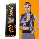 Gym Sports Cold Feeling Sweat-Absorbent Quick-Drying Cold Towel(Black Tiger)