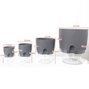 5 PCS Transparent Plastic Double-Layer Water Storage Automatic Water-Absorbing Flowerpot, Size: A705 Caliber 10.5cm(White Transparent Basin)