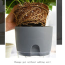5 PCS Transparent Plastic Double-Layer Water Storage Automatic Water-Absorbing Flowerpot, Size: A705 Caliber 10.5cm(White Transparent Basin)