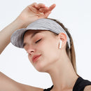 2 PCS Sports Headband Empty Top Hat Summer Outdoor Sunscreen Breathable Riding And Running Peaked Cap For Men And Women, Size: Free Szie(Flower Gray)