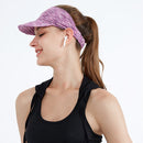 2 PCS Sports Headband Empty Top Hat Summer Outdoor Sunscreen Breathable Riding And Running Peaked Cap For Men And Women, Size: Free Szie(Flower Purple)