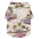 2 PCS Pet Beach Shirt Dog Print Spring And Summer Clothes, Size: S(Beige)