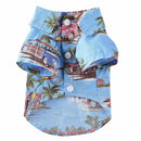 2 PCS Pet Beach Shirt Dog Print Spring And Summer Clothes, Size: S(Blue)