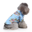 2 PCS Pet Beach Shirt Dog Print Spring And Summer Clothes, Size: S(Blue)