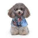 2 PCS Pet Beach Shirt Dog Print Spring And Summer Clothes, Size: S(Blue)