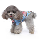 2 PCS Pet Beach Shirt Dog Print Spring And Summer Clothes, Size: S(Blue)