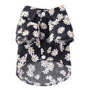 2 PCS Pet Beach Shirt Dog Print Spring And Summer Clothes, Size: S(Black)