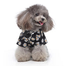 2 PCS Pet Beach Shirt Dog Print Spring And Summer Clothes, Size: S(Black)