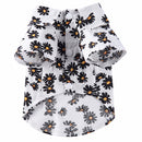 2 PCS Pet Beach Shirt Dog Print Spring And Summer Clothes, Size: S(White)