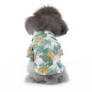 2 PCS Pet Beach Shirt Dog Print Spring And Summer Clothes, Size: S(Yellow White)