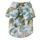 2 PCS Pet Beach Shirt Dog Print Spring And Summer Clothes, Size: S(Yellow White)