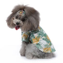 2 PCS Pet Beach Shirt Dog Print Spring And Summer Clothes, Size: S(Yellow White)