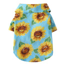 2 PCS Pet Beach Shirt Dog Print Spring And Summer Clothes, Size: S(Yellow Blue)