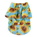 2 PCS Pet Beach Shirt Dog Print Spring And Summer Clothes, Size: S(Yellow Blue)