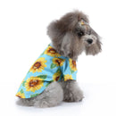 2 PCS Pet Beach Shirt Dog Print Spring And Summer Clothes, Size: S(Yellow Blue)