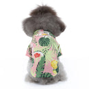 2 PCS Pet Beach Shirt Dog Print Spring And Summer Clothes, Size: S(Pink)