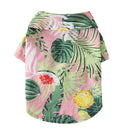 2 PCS Pet Beach Shirt Dog Print Spring And Summer Clothes, Size: S(Pink)