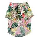 2 PCS Pet Beach Shirt Dog Print Spring And Summer Clothes, Size: S(Pink)
