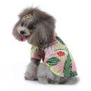 2 PCS Pet Beach Shirt Dog Print Spring And Summer Clothes, Size: S(Pink)