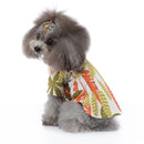 2 PCS Pet Beach Shirt Dog Print Spring And Summer Clothes, Size: S(Yellow Orange)