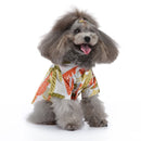 2 PCS Pet Beach Shirt Dog Print Spring And Summer Clothes, Size: S(Yellow Orange)
