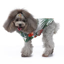 2 PCS Pet Beach Shirt Dog Print Spring And Summer Clothes, Size: S(Green White)