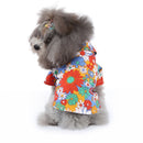 2 PCS Pet Beach Shirt Dog Print Spring And Summer Clothes, Size: S(Orange)